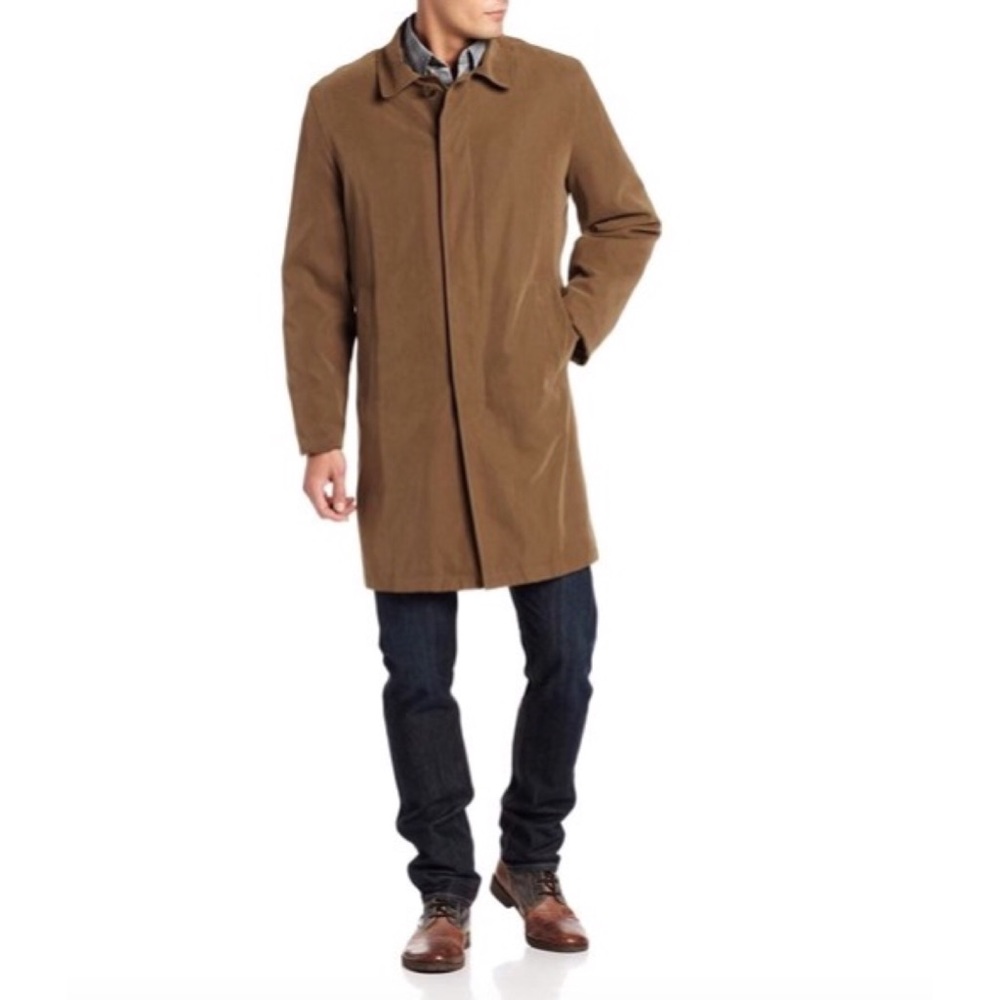 NWT London Fog L90115 Men's Durham Coat with Zip-Out Liner British Khaki 40R
